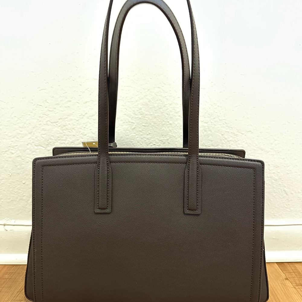 Michael Kors Laila Medium Leather Tote - Chocolate - Picture 4 of 10